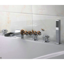 Waterfall Bathtub Basin Mixer Chrome Faucet 5PCS Set